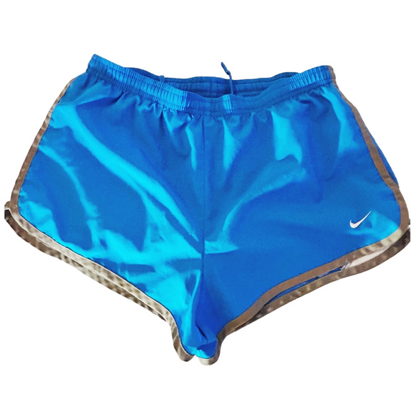 Nike Pants - Nike Fit Dry Running Shorts Women’s Small Blue, lined, drawstring, white swoosh